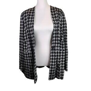 Torrid Womens Houndstooth Blazer Grey Black Lined Stretch Jacket Size 1X
